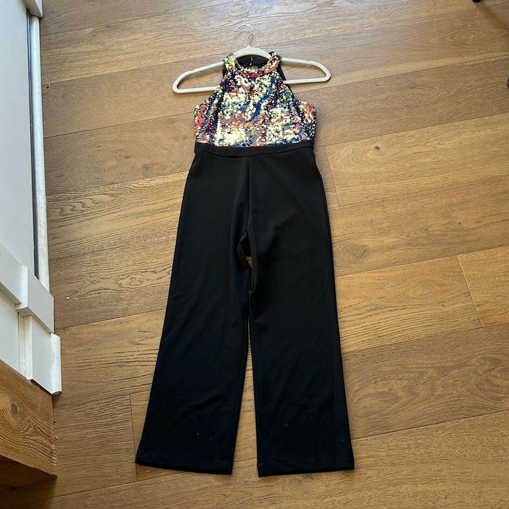 Black and iridescent sequin dress romper size 10